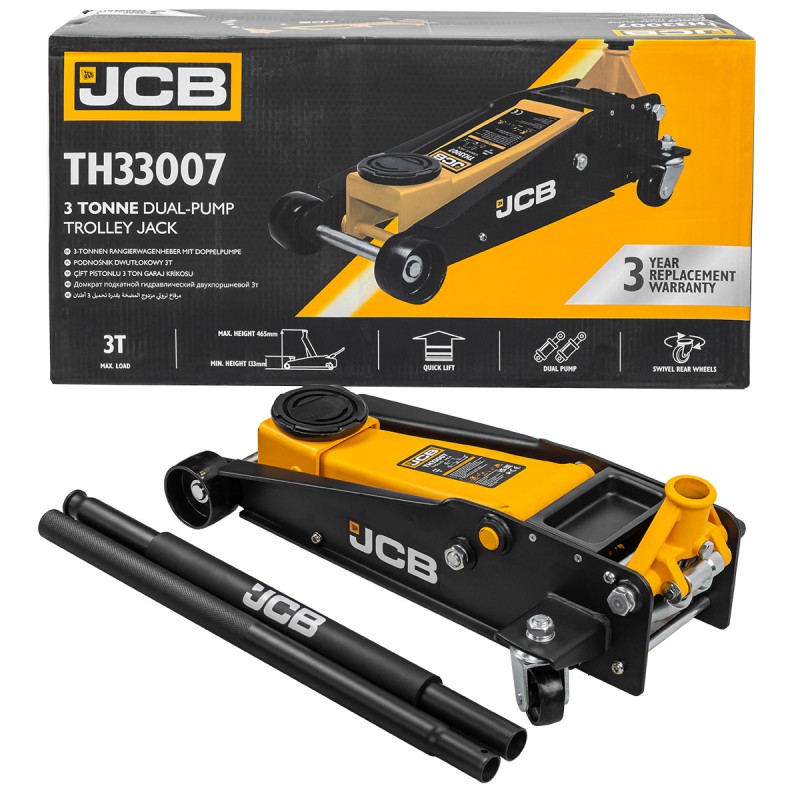 Слесарка.бай. Домкрат подкатной гидравлический 3т (h min 133мм, h max 465мм) JCB JCB-TH33007: купить в интернет-магазине. 