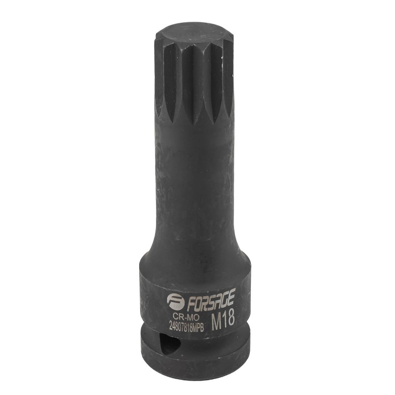 Слесарка.бай. Головка-бита SPLINE ударная M18,1/2" Forsage F-24807818MPB - стоимость, описание, магазин.