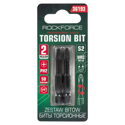Слесарка.бай. Биты торсионные, набор 2пр. RockFORCE RF-36193 - стоимость, описание, магазин.