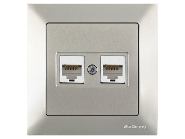 Слесарка.бай. Розетка компьютерная 2xRJ45 (Cat6, скрытая) титан, DARIA, MUTLUSAN ((2xRJ 45) 8-pin, соединения типа 568A или 568B) 2120 141 0183 - стоимость, описание, магазин.