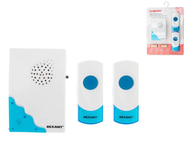 Слесарка.бай. Звонок беспроводной дверной с двумя кнопками вызова IP 44 RX-4 REXANT 73-0040 - стоимость, описание, магазин.