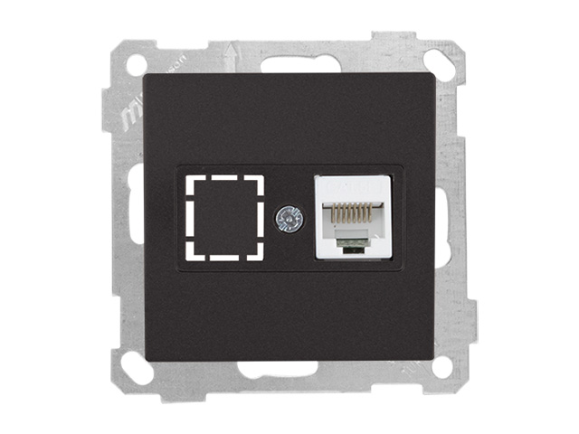 Слесарка.бай. Розетка компьютерная 1xRJ45 (Cat5e, скрытая, без рамки) черная, DARIA, MUTLUSAN ((RJ 45)   8-pin, соединения типа 568A или 568B) 2100 136 0184 - стоимость, описание, магазин.